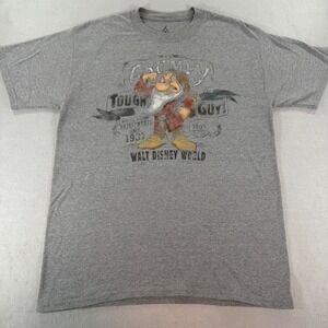 Disney World Grumpy Tough Guy Mens Gray Graphic T-Shirt Hanes Size M
